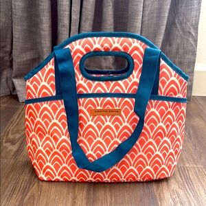 1L Cooler Tote Bag - Coral Scallops